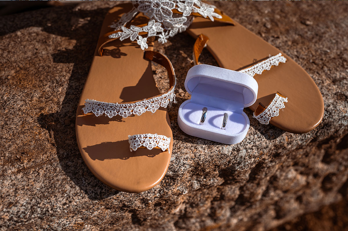 Svatební střevíčky a prstýnky